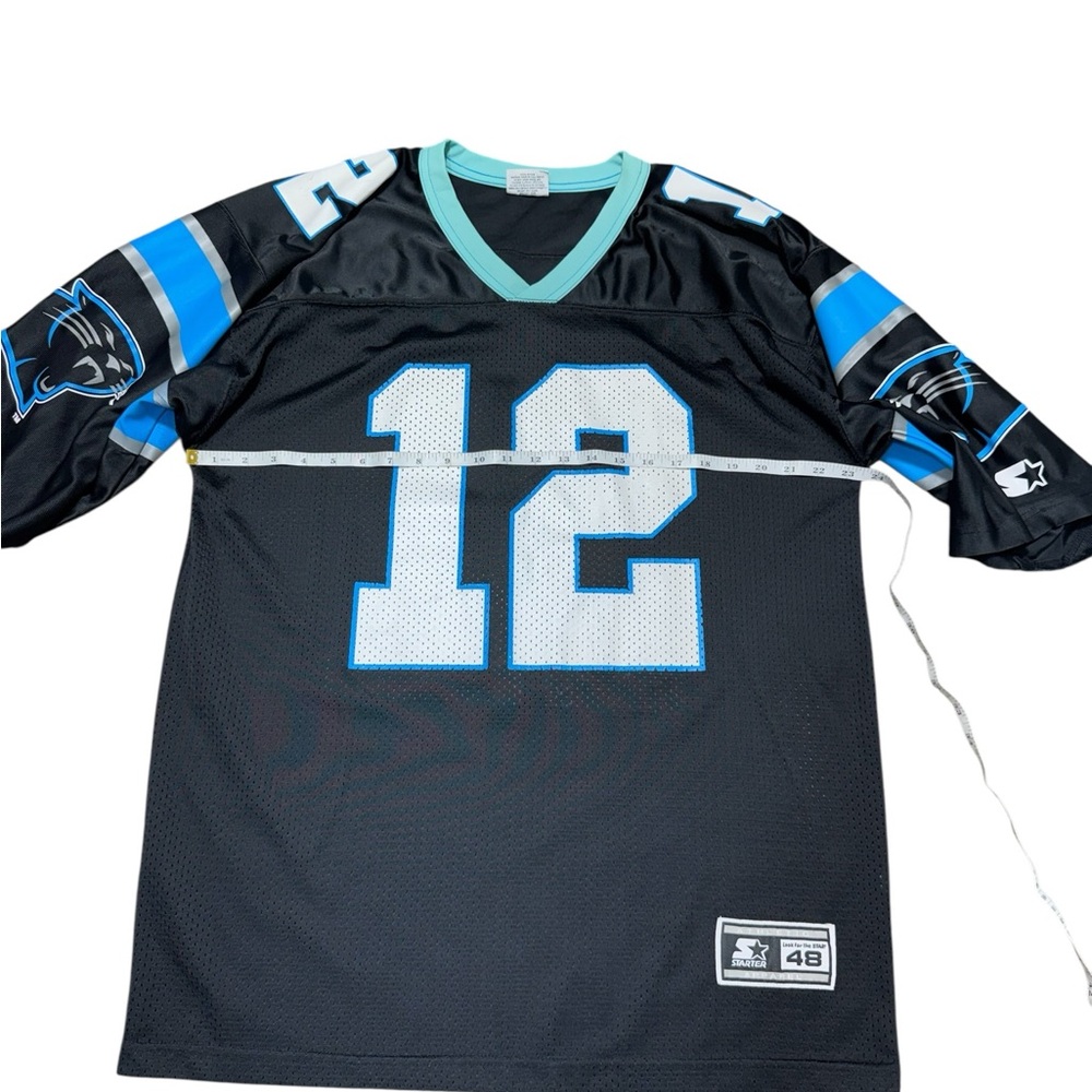 VTG Starter NFL Carolina Panthers Kerry Collins #12 Jersey Size 48 L Black - Picture 4 of 9